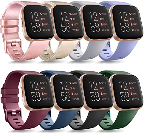 Vancle Bands Compatible for Fitbit Versa/Versa 2 / Versa Lite/Versa SE, Classic Soft Sport Band Strap for Fitbit Versa Smart Watch Women Men Small Large