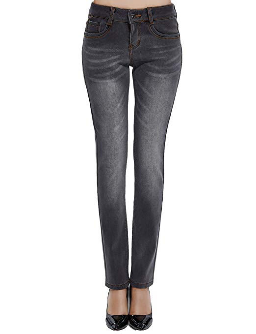 Camii Mia Women's Winter Slim Fit Thermal Fleece Jeans