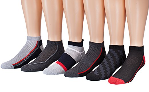 James Fiallo Mens 6 or 12 Pack Low Cut Athletic Socks