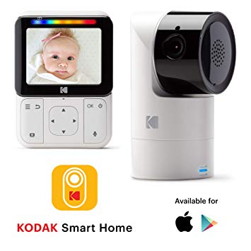 KODAK Cherish C225 Video Baby Monitor - Tilt/Pan/Zoom Camera, 2.8" HD Screen, Hi-res Camera, Remote Zoom, Two-Way Audio, Night-Vision, Long Range, WiFi, Mobile App