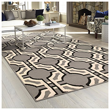 Superior Pritchard Collection Area Rug, Attractive Rug with Jute Backing, Durable and Beautiful Woven Structure, Contemporary Geometric Rug - 5' x 8'