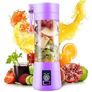 Portable Blender Electric Juicer 6 Blade USB Rechargable Blender Shaker for Juices, Shakes and Smoothies Usb Juicer (380ml)(MULTI) (‎JUI-02)