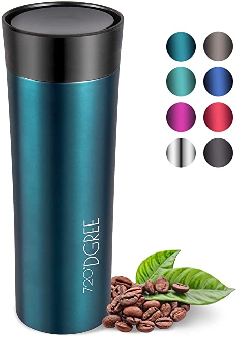 720°DGREE Travel Mug “PleasureToGo“ - 450ml - Leakproof, BPA-Free Stainless Steel Thermo Cup for Coffee & Tea to Go with Lid - Vacuum Insulated Flask - For Hot & Cold Drinks When- & Wherever you Want
