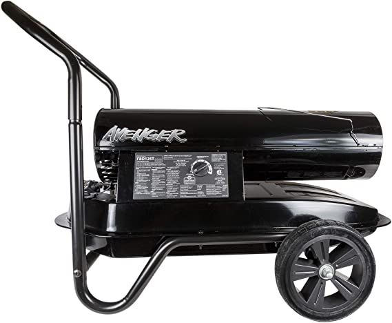 Avenger Portable Kerosene Multi-Fuel Heater 125,000 BTU, Model# FBD125T, Black
