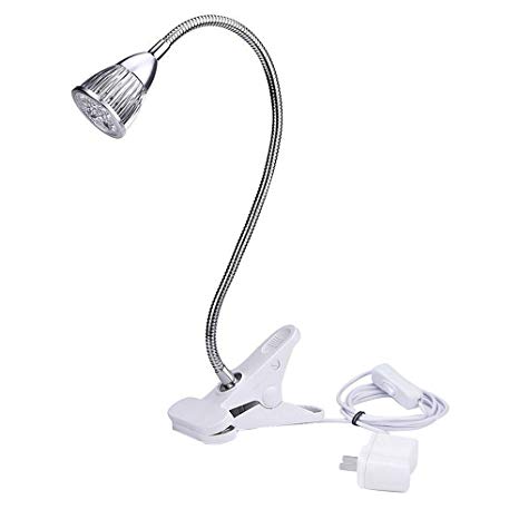 Plant Lamp, LED Grow Lights, Dual 5W LED Clip Desk Lamp with 360 Degree Flexible Gooseneck Light for Indoor Plants Garden Green House Hydroponic Tent Organizer (5W Single)