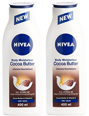 Nivea Cocoa Butter Body Moisturizer, 13.5 Oz / 400 Ml (Pack of 2)