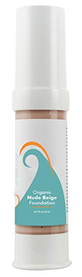 Organic Liquid Matte Foundation Makeup | Vegan Cruelty Free All Natural Cosmetics | For Dry, Aging, Oily & Acne Prone Skin | Light to Medium Coverage | Best Womens Base Makeup Foundation | Nude Beige