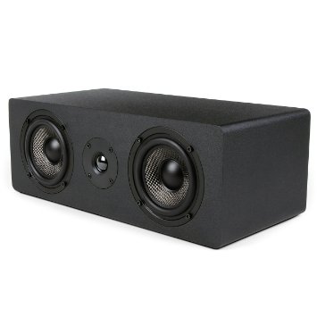 Micca MB42X-C Center Channel Speaker with Dual 4-Inch Carbon Fiber Woofer and Silk Dome Tweeter Black