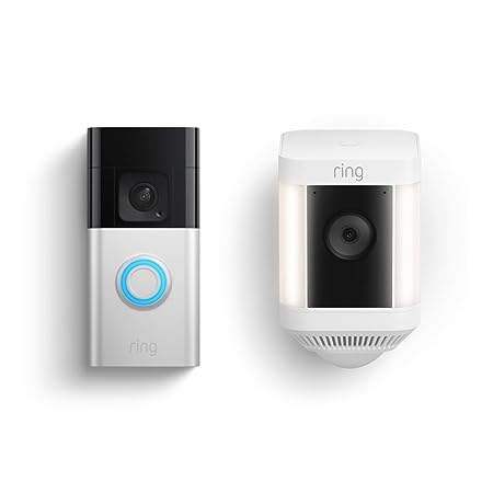 All-new Ring Battery Doorbell Plus with Ring Spotlight Cam Plus, Battery