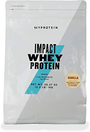 Myprotein Impact Whey Protein Powder. Muscle Building Supplements for Everyday Workout with Essential Amino Acid and Glutamine. Vegetarian, Low Fat and Carb Content - Vanilla, 1kg