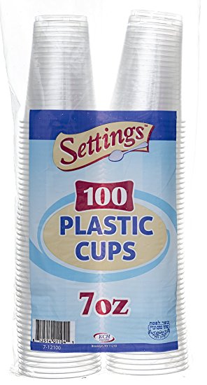 Settings 7oz Plastic Disposable Cups 100 Count Pack Of 2