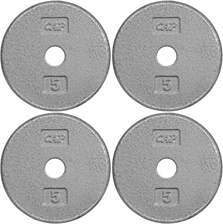 WF Athletic Supply Traditional/Classic 1-inch Hole Standard Solid Cast Iron Weight Plates - Great for Strength Training, Weightlifting, Bodybuilding & Powerlifting, Multiple Choices Available