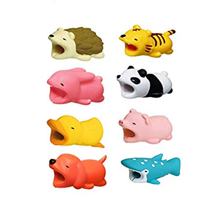 8 Pack Cable Bite Cable Protector Cute Animal Cable Bites Animal Phone Cable Protectors for iOS System Not for Android