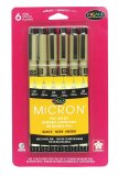 Sakura 30062 6-Piece Pigma Micron Ink Pen Set Black
