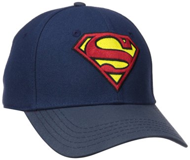 Superman Men's Logo Curved Brim Stretch Fit Baseball Cap