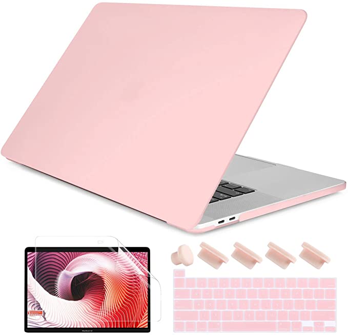 Dongke MacBook Pro 13 inch Case 2019 2018 2017 2016 Release A2159 A1989 A1706 A1708, Frosted Matte Plastic Hard Shell Cover for MacBook Pro 13 with Touch Bar Retina Display Solid Pink