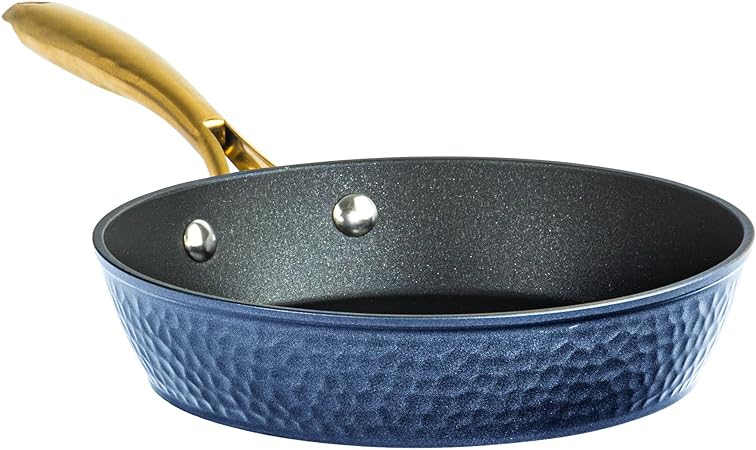 Granitestone 8 Inch Non Stick Frying Pans Nonstick Frying Pan Skillet Nonstick Pan, Non Stick Pan, Induction Pan, Kitchen Pans, Cooking Pan, Ceramic Pan for Cooking, Dishwasher Safe, Navy Blue