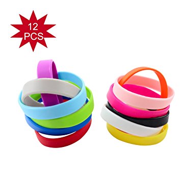 Green House-Wholesale 12pcs/5pcs/set Mixed Colors Blank Silicone Wristbands,Rubber Bracelets(Shipped from US)