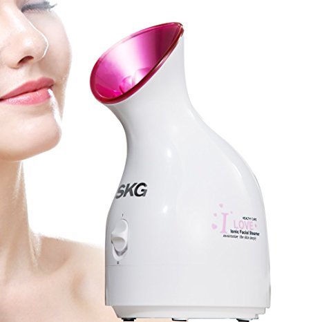 SKG Premium Warm Mist Nano Ionic Care Facial Steamer - Beauty Skin Care Machine Facial Renewal - Portable Facial Equipment Pore Cleaning Tool - Pore Cleansing Face Hot Steamer - Valentines Day Gifts