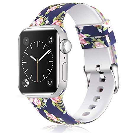 Greatfine Sport Band Compatible for Apple Watch Band 38mm 42mm 40mm 44mm,Soft Silicone Strap Replacement iWatch Bands Compatible with Apple Watch Series 4 3 2 1