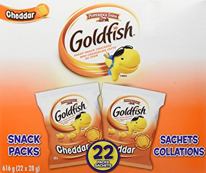 Pepperidge Farm Goldfish, Cheddar Snack Pack Crackers, 22 Count, 616g