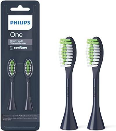 Philips One By Sonicare, 2 Brush Heads, Midnight Navy Blue, BH1022/04