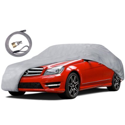 Motor Trend AUTO ARMOR All Weather Proof Universal Fit Car Cover - UV, Water Proof (Gray) (Fits up to 190")