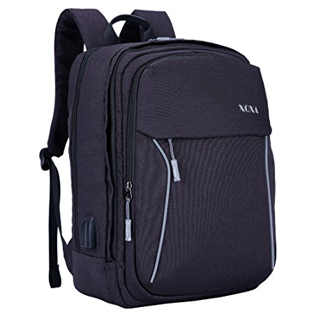 XQXA Water Resistant Slim Business Laptop Backpacks for Men Women Lightweight College Computer Backpack Fits Most 17.3 Inch Laptops and Tablets Anti Theft Travel Backpack