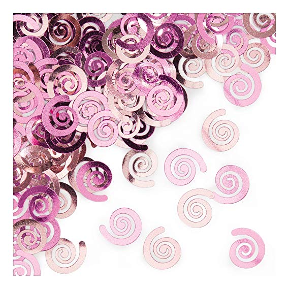 Creative Converting 021084 21084 Confetti Classic Swirls, Pink