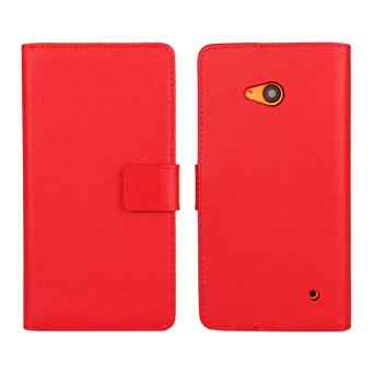 Lumia 640 Case, iCoverCase Premium Leather Wallet Case Kickstand Phone Shell Flip Cover for Nokia Microsoft Lumia 640 (Red)