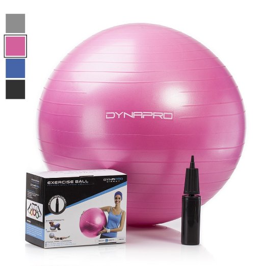 Exercise Ball with Pump GYM QUALITY Fitness Ball by DynaPro Direct More colors and sizes available aka Yoga Ball Swiss Ball