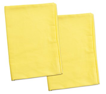 2 Yellow Toddler Pillowcases - Envelope Style - For Pillows Sized 13x18 and 14x19 - 100% Cotton With Percale Weave - Machine Washable - ZadisonJaxx ZacharyPaul Collection - 2 Pack