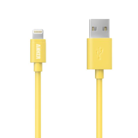 Anker Lightning to USB Cable 6ft  18m Extra Long with Compact Connector Head Apple MFi Certified for iPhone iPad and iPod Yellow