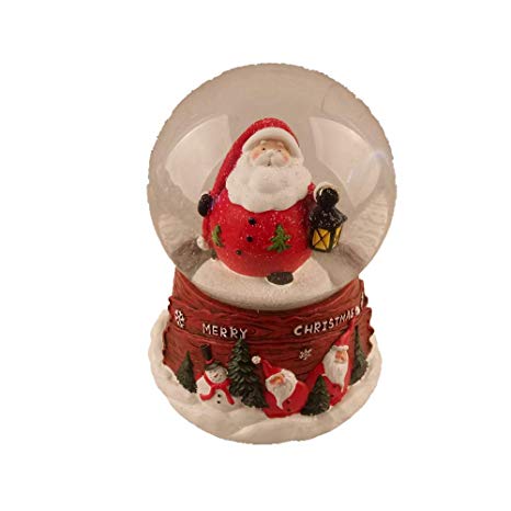 Lightahead Christmas Musical 100MM Polyresin Santa Snow Globe Water Ball