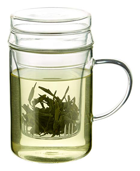 Glass Tea Infuser Mug/Cup with Lid 350ml - Chiswick Tea Co