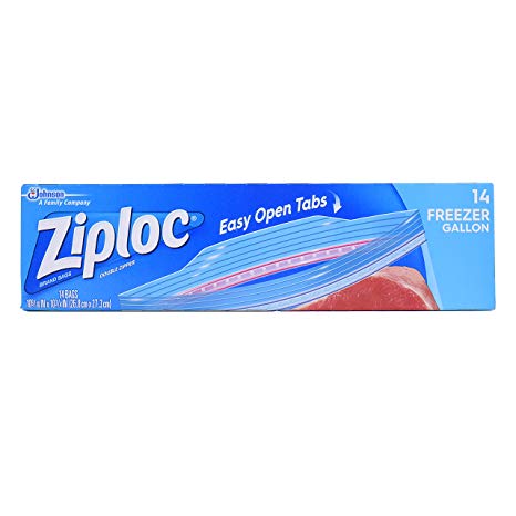 Ziploc Bag Freezer Heavy Duty Double Zipper, 14 count