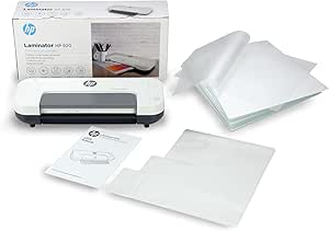 HP - Hot & Cold Laminator Machine with 100 Pouches, 9.2-Inch Thermal Laminator with 2 Rollers, Ideal for Photos & Documents