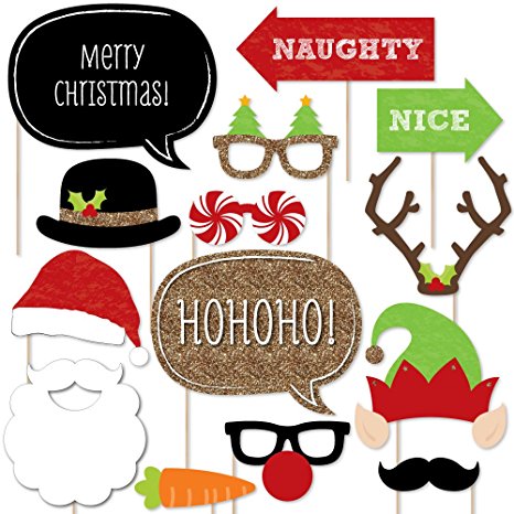 Christmas Party - Photo Booth Props Kit - 20 Count