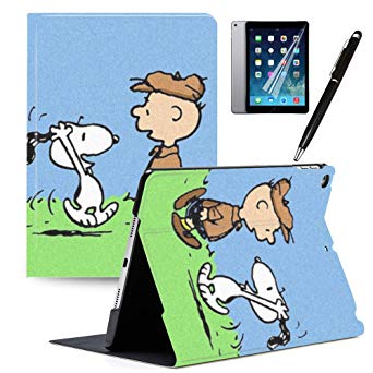 GSPSTORE iPad 9.7 2018/2017 Case with Auto Sleep/Wake Disney Cartoon Snoppy Universal PU Leather Flip iPad case Cover Also Fit iPad Air 2 / iPad Air#1