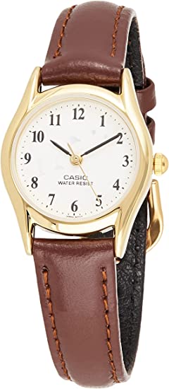 Casio Womens Brown Leather Analog Watch LTP1094Q-7B9