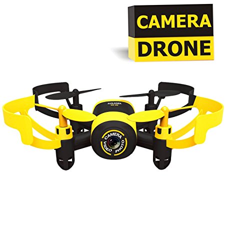 Luxon Mini RC Quadcopter Drone 2.4GHz 6-axis Gyro Headless Mode Helicopter with Camera,Yellow