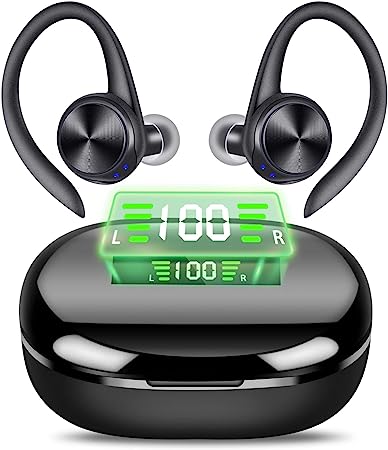 Wireless Earbuds, Bluetooth Headphones 48H Playtime with LED Digital Display Charging Case, Ear Buds HiFi Stereo Built-in Mic, IPX7 Waterproof in-Ear Sport Earbuds for Sport Running