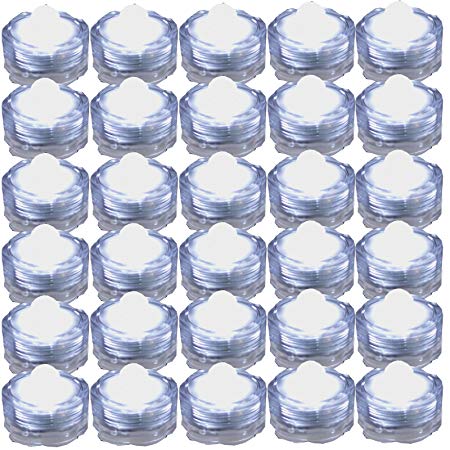 Jytrend SUPER Bright LED Floral Tea Light Submersible Lights For Party Wedding (White, 60 Pack)