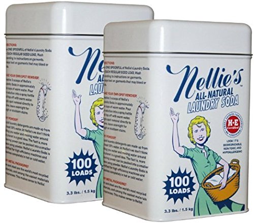 Nellie's All-Natural Laundry Soda 3.3 lbs and Oxygen Brightener 2 lbs