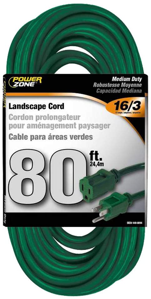 Lawn and Garden Cord 80ft 16/3 SJTW 10 and 125 volt 3 conductor