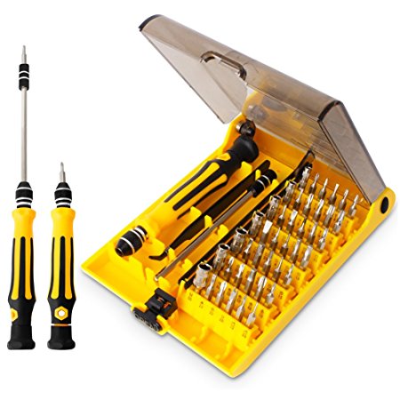 45 in 1 Mini Screwdriver Set, VCOO Precision Screwdriver Tools Set, Small Torx Screwdriver Kit with Tweezers & Extension Shaft for Repair or Maintenance