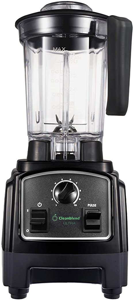 Cleanblend Ultra Blender, Low Profile Blender for Shakes and Smoothies, Compact Countertop Blender, Stainless Steel 8-Blade System, 1,000 Watt Motor, BPA-Free, Tamper Wand Included, 40-Ounce Pitcher