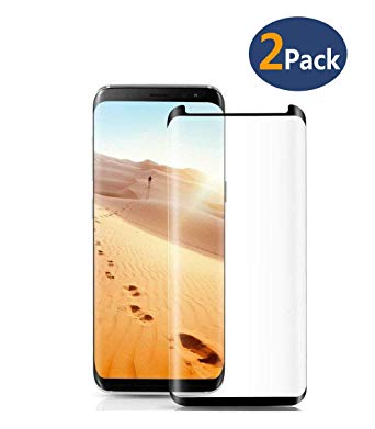 Galaxy S8Plus Tempered Glass Screen Protector, [2 Pack] LEDitBe Premium Strengthened Clear Anti-Bubble Scratch Proof for Samsung Galaxy S8Plus [98% Half Cover][Case Friendly][Black]-3