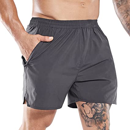 MIER Men's Workout Running Shorts Lightweight Active 5 Inches Shorts with Pockets, Quick Dry, Breathable