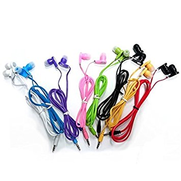 JustJamz 10 Pack Wholesale Bulk Pack in Ear Headphones Earphones (Assorted Colors)